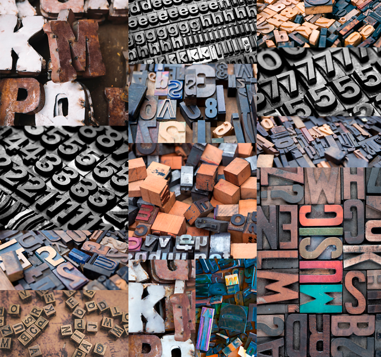 Papel de parede letras vintage - TenStickers