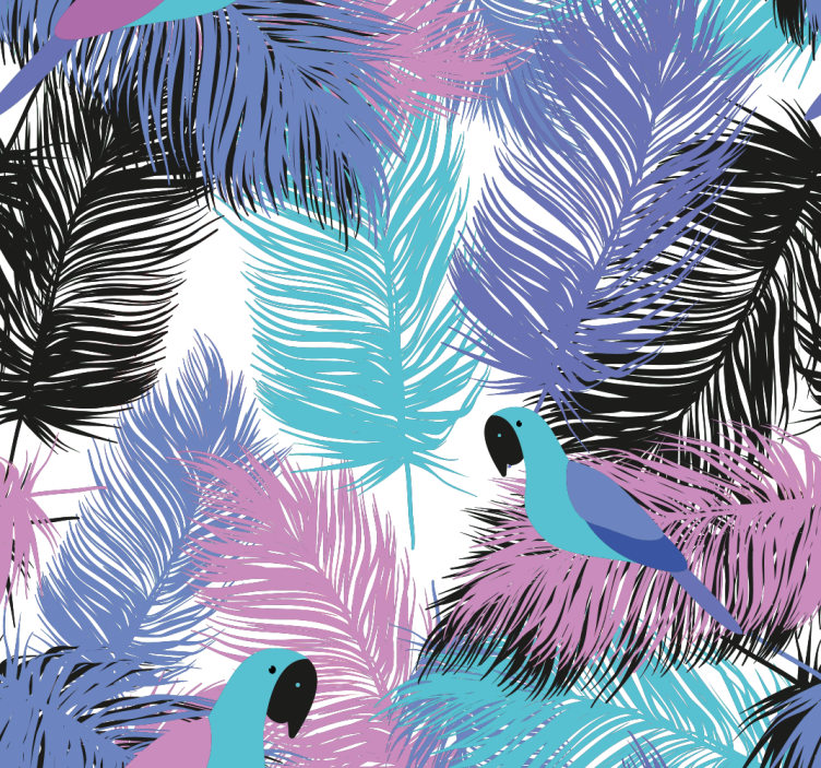 papel de parede de animais Papagaio tropical - TenStickers