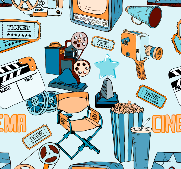 papel de parede infantil Noite de Cinema - TenStickers