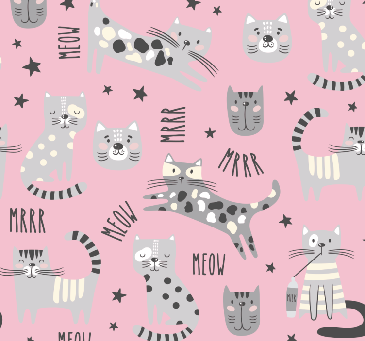 Papel de parede gatos brincadeira felina - TenStickers