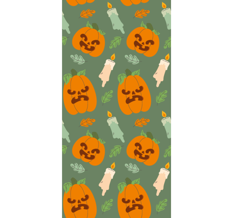 Papel de parede halloween desenho de abóbora assustador - TenStickers