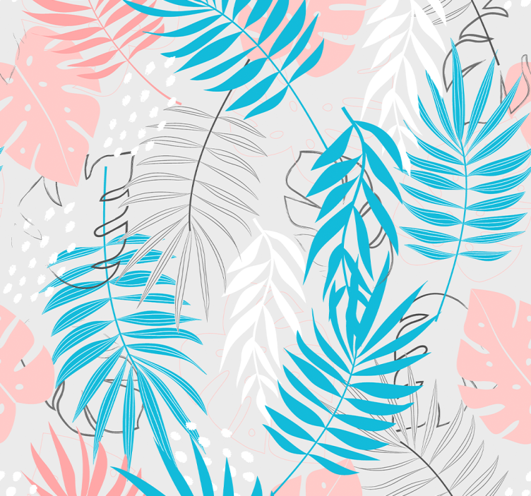 Papel de parede folhas padrões de folhas tropicais - TenStickers