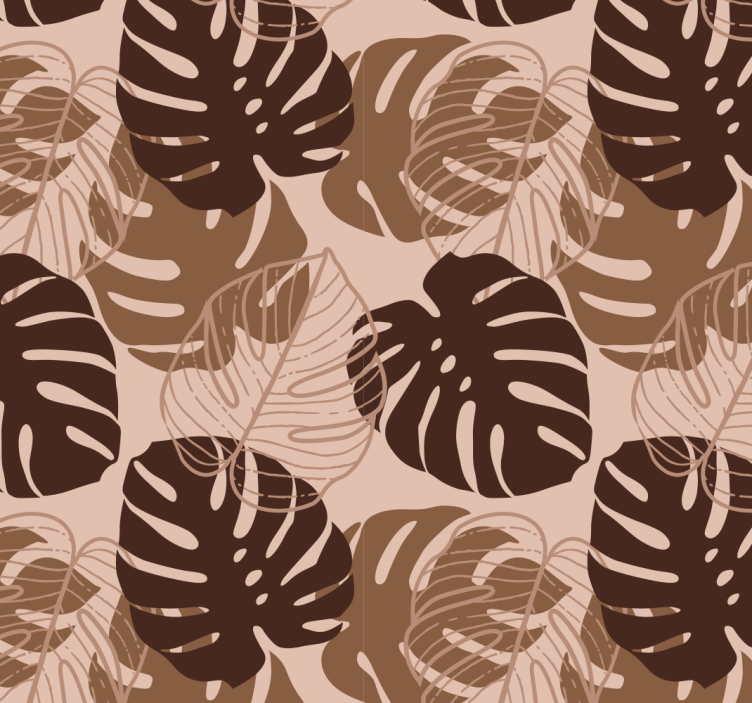papel de parede natureza Tom marrom monstera deliciosa - TenStickers