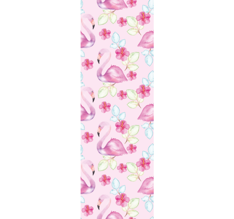 papel de parede animais flamingos florais - TenStickers