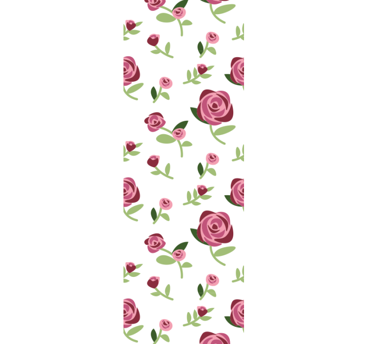papel de parede flores design de padrão rosa - TenStickers