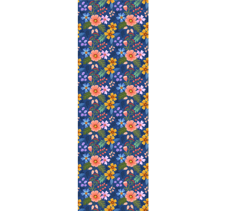 papel de parede flores padrão de buquê floral - TenStickers