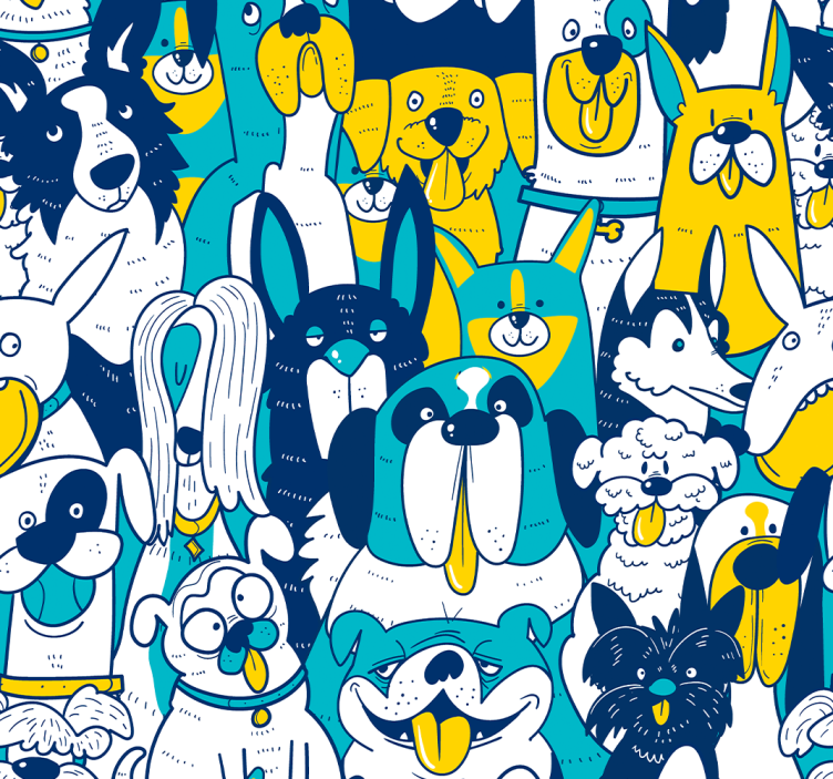 papel de parede de animais Patter sem costura de cão - TenStickers