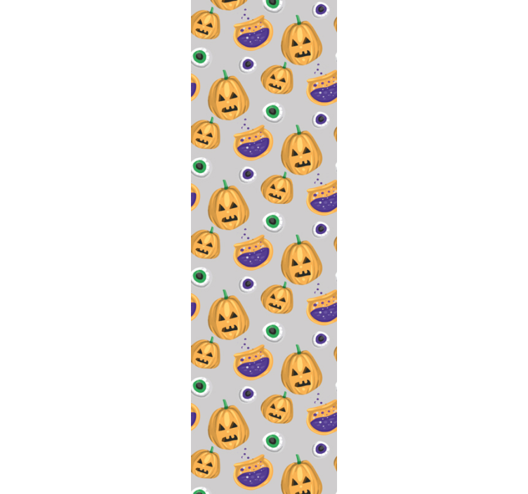 Papel de parede halloween padrão de abóbora - TenStickers