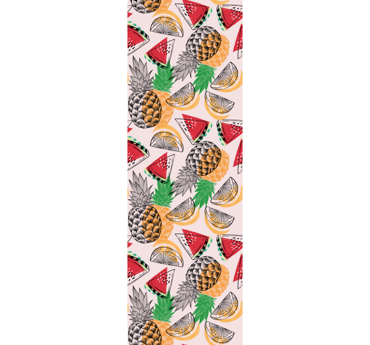 Papel de parede natureza padrão de frutas tropicais - TenStickers