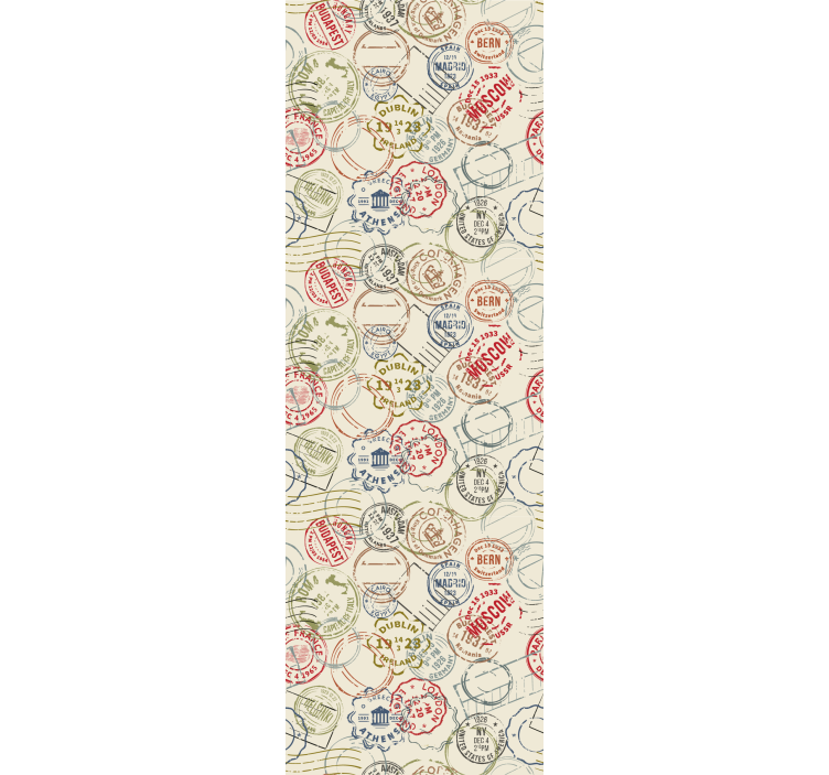 Papel de parede cidades e países colagem de selos de viagem - TenStickers