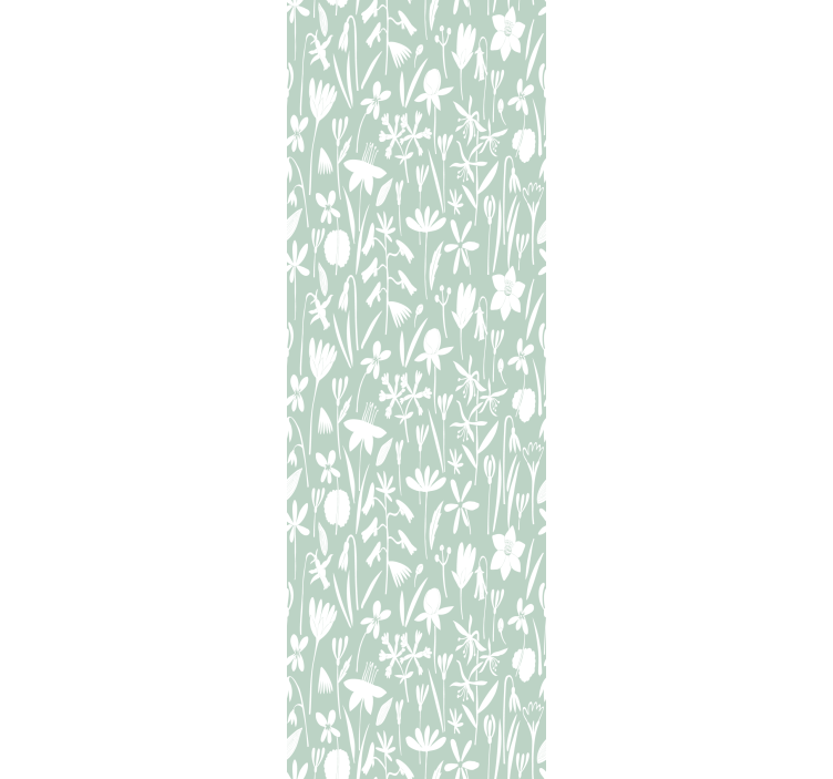 papel de parede flores silhuetas botânicas - TenStickers