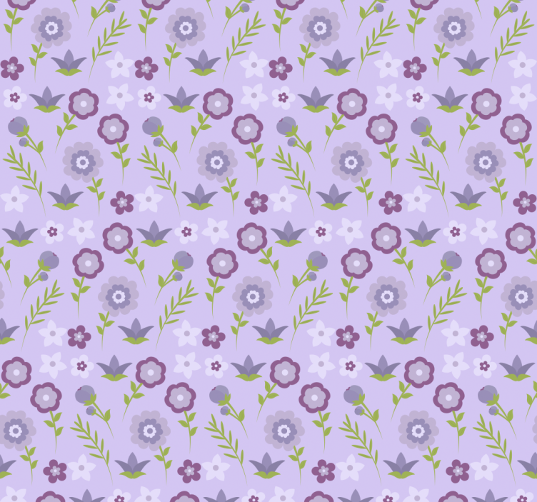 papel de parede flores padrão de motivo floral - TenStickers