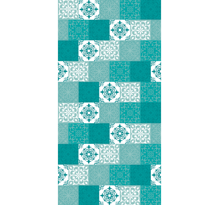 papel de parede azulejos Turquesa - TenStickers