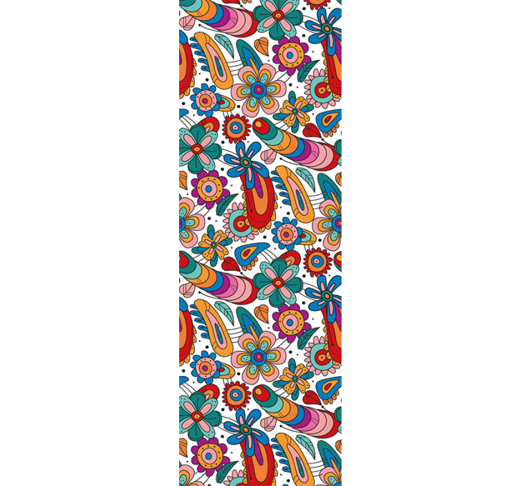 papel de parede flores padrão floral caprichoso - TenStickers