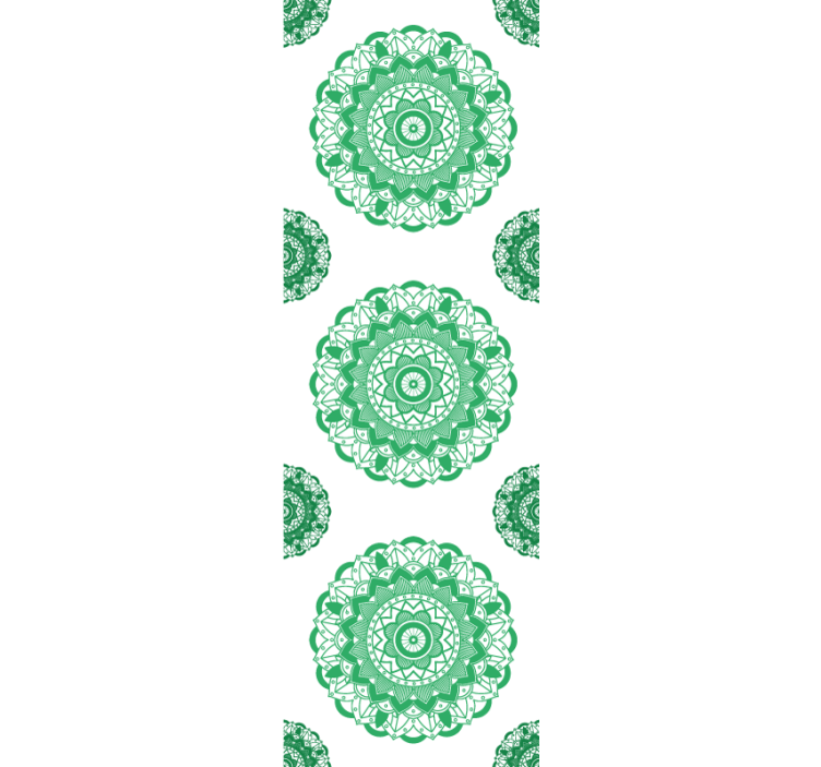 papel de parede floral Flor de mandala verde - TenStickers