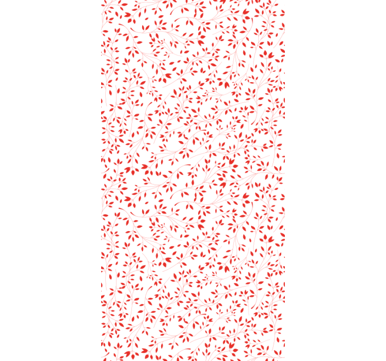 Papel de parede folhas padrão de ramo vermelho - TenStickers