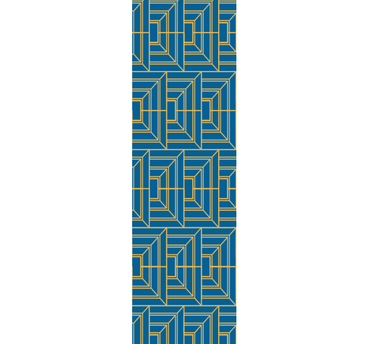 papel de parede moderno Linhas douradas com fundo azul - TenStickers