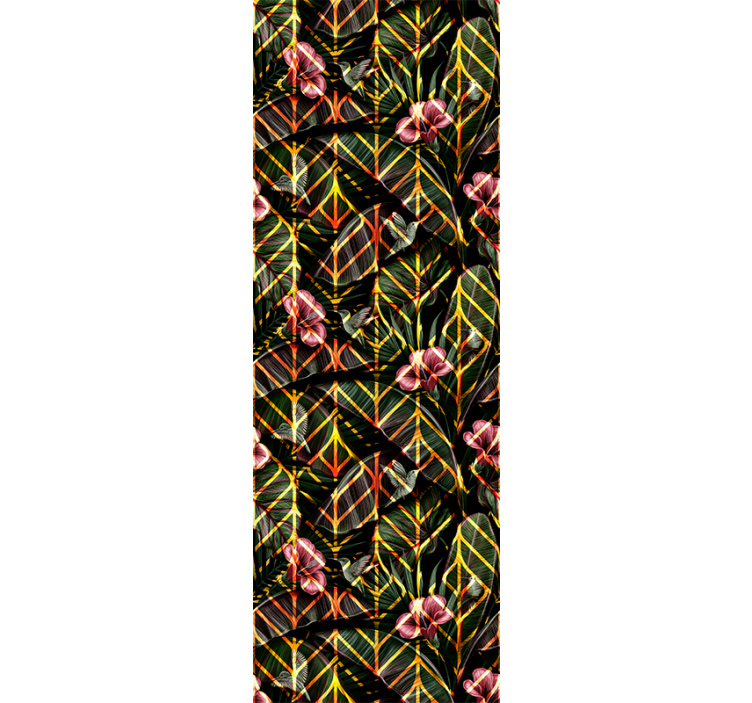 Papel de parede natureza padrão de folhagem floral - TenStickers