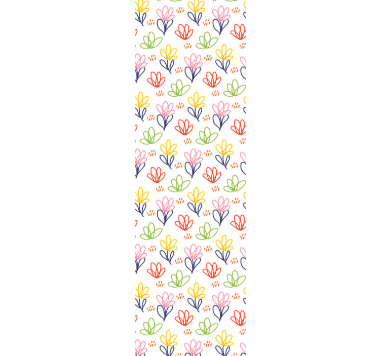 papel de parede flores padrão floral doodle - TenStickers