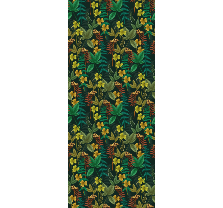 Papel de parede natureza padrão listrado botânico - TenStickers