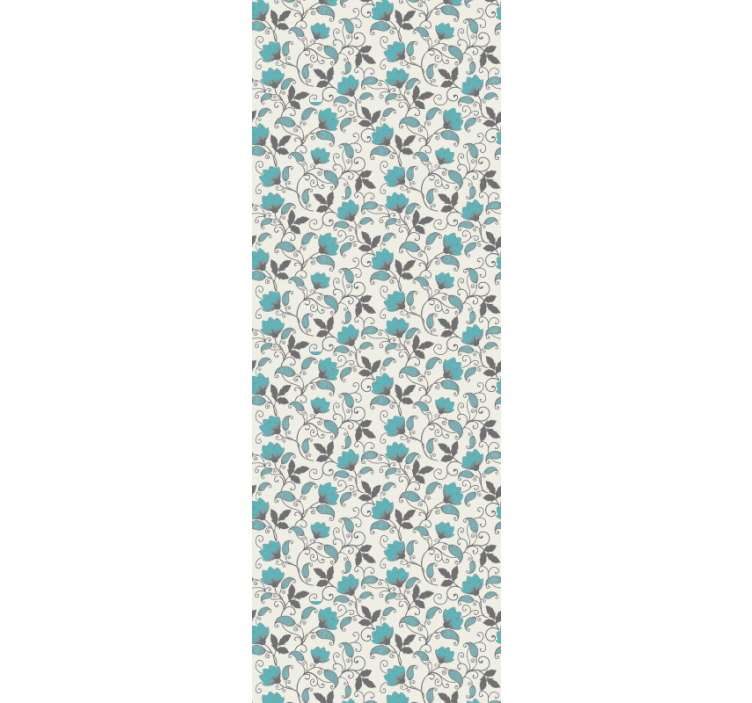 papel de parede floral inspiração em azulejos florais - TenStickers