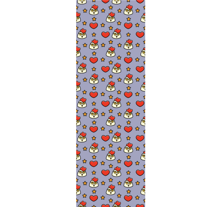 papel de parede animais padrão de frango de desenho animado - TenStickers