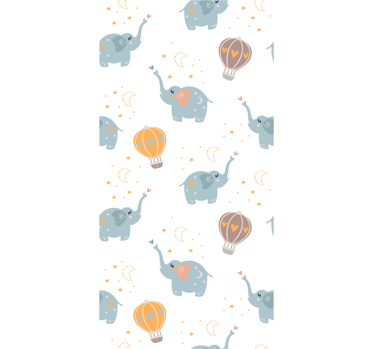 papel de parede quarto de bebé dança de balão de elefante - TenStickers
