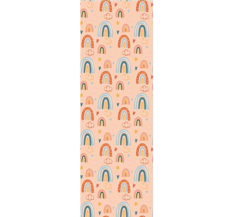 papel de parede infantil Padrão infantil tema arco-íris - TenStickers