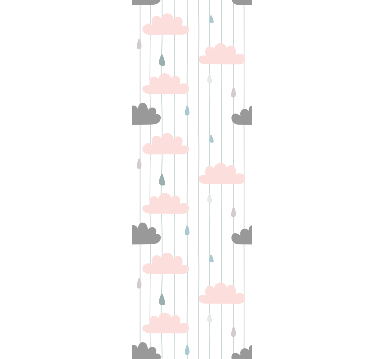 papel de parede para quarto Nuvens rosa e cinza - TenStickers