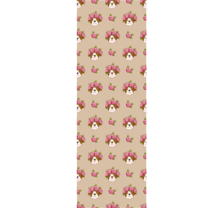 Papel de parede cães motivo floral canino - TenStickers