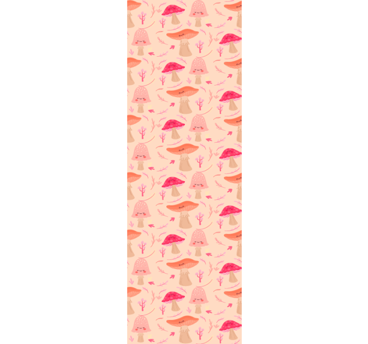 papel de parede floral Cogumelos clássicos felizes - TenStickers