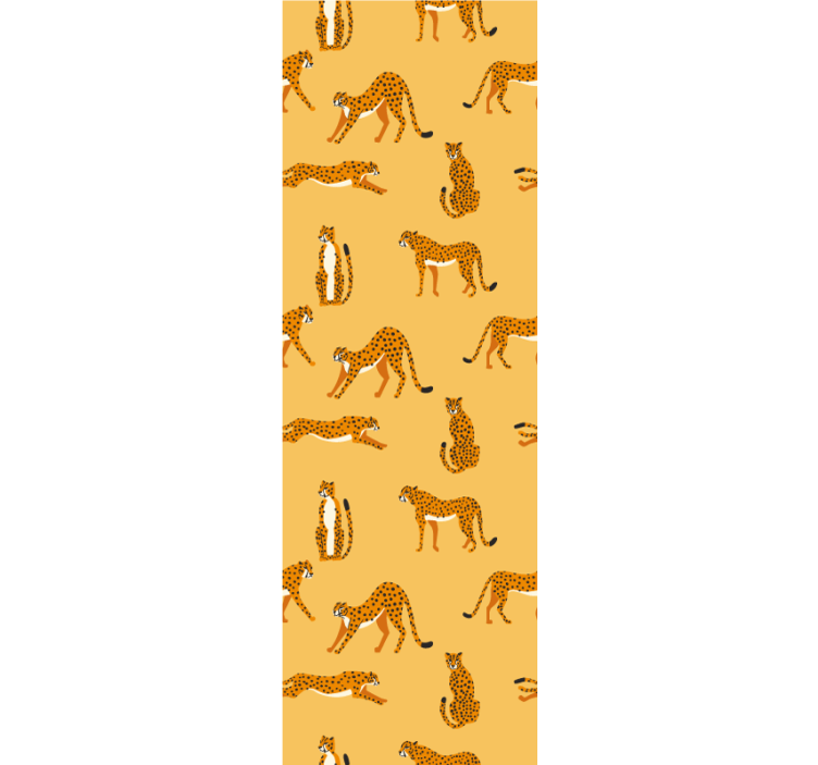 papel de parede para sala Padrão gráfico de leopardos amarelos - TenStickers