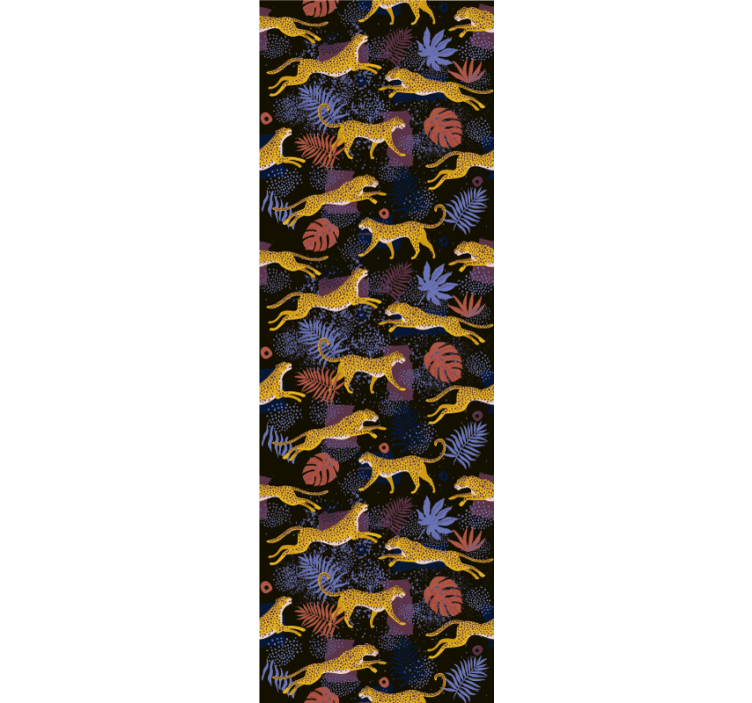 papel de parede animais mosaico da fauna da selva - TenStickers