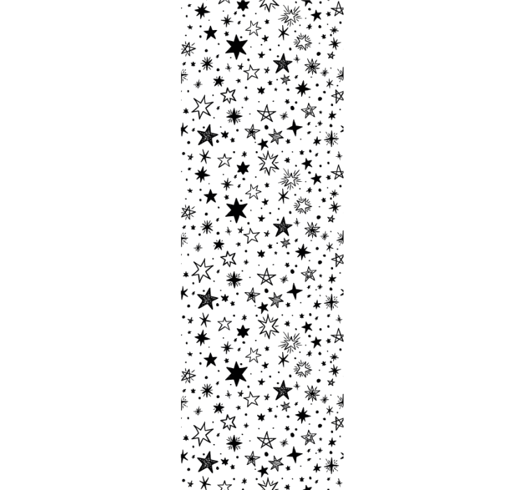 Papel de parede estrelas Fundo branco padrão de estrela preta - TenStickers