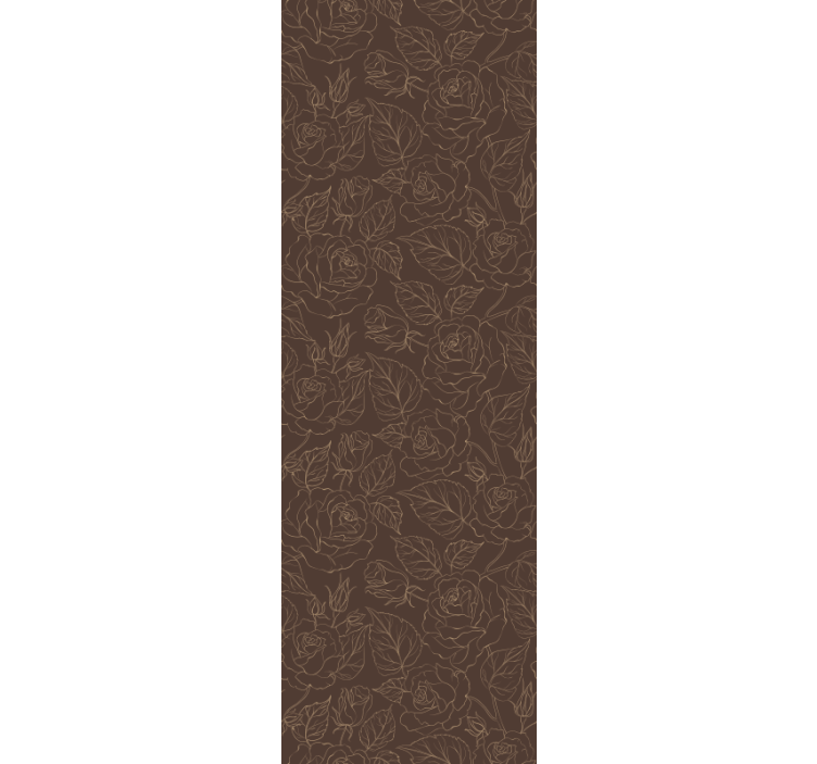 papel de parede flores padrão minimalista de rosas - TenStickers