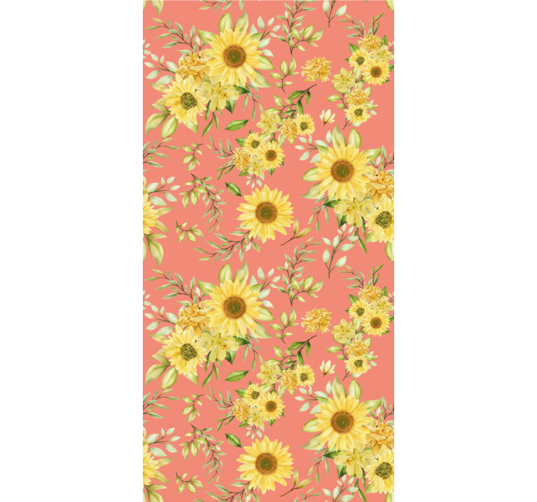 papel de parede flores flores de girassol - TenStickers