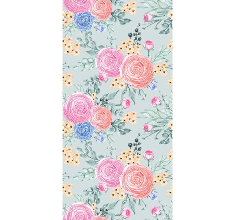 papel de parede flores estampa de buquê floral - TenStickers