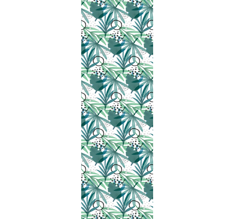 Papel de parede folhas geométrico tropical - TenStickers