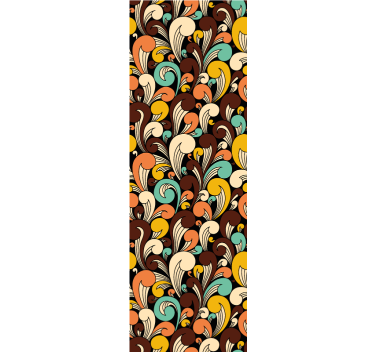 Papel de parede vintage Formas de fundo preto hippie - TenStickers