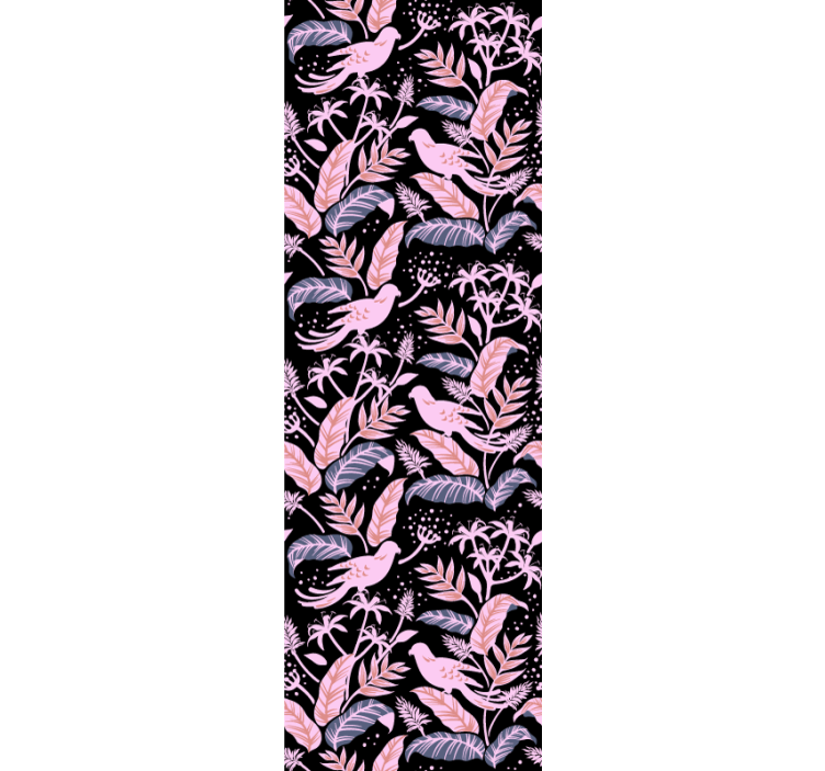 papel de parede ornamental harmonia floral dos pássaros - TenStickers