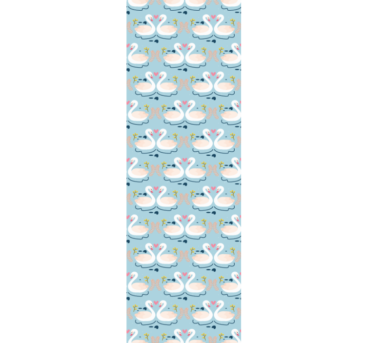 papel de parede animais padrão lago dos cisnes - TenStickers