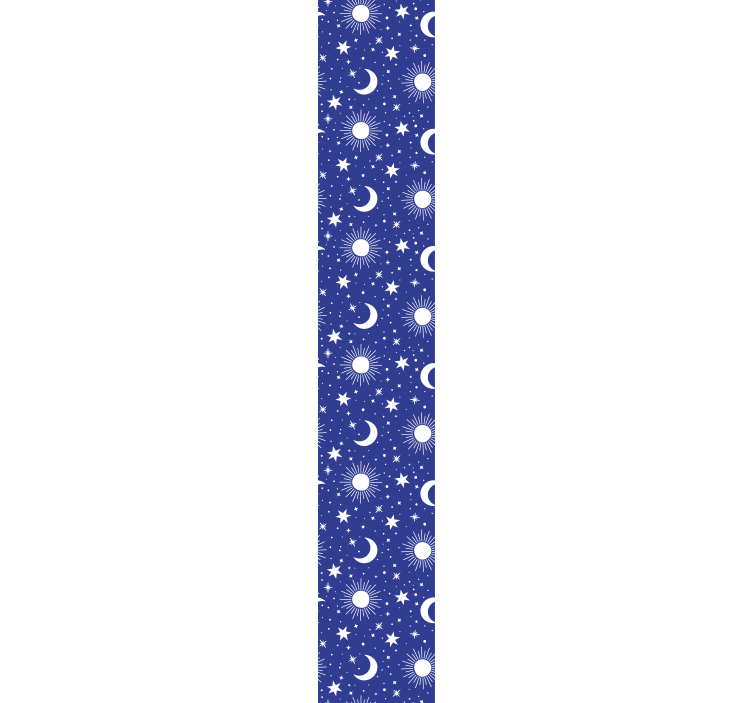 Papel de parede estrelas Estrelas brancas e luas fundo azul - TenStickers