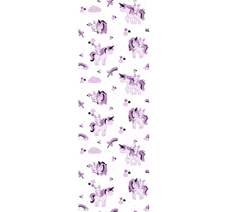 papel de parede quarto de bebé cena de fantasia de unicórnio - TenStickers