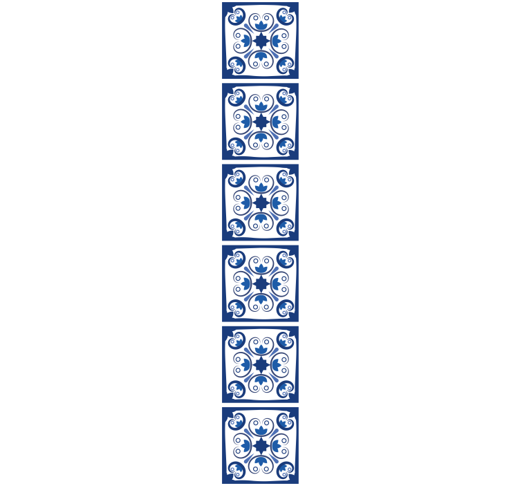 Papel de parede moderno Azulejo português azul bonito típico - TenStickers