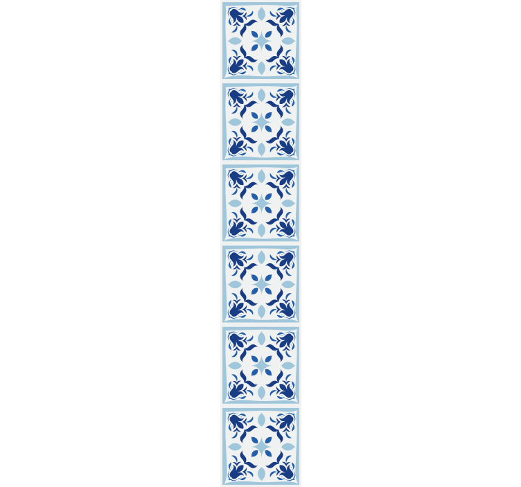 Papel de parede moderno Flores de azulejos típicos portugueses - TenStickers