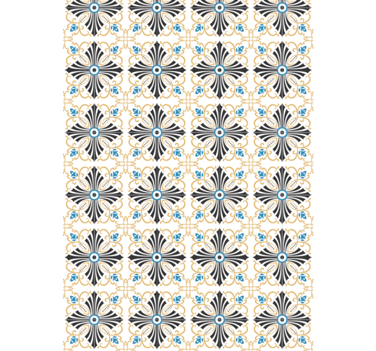papel de parede ornamental padrão de medalhão floral - TenStickers