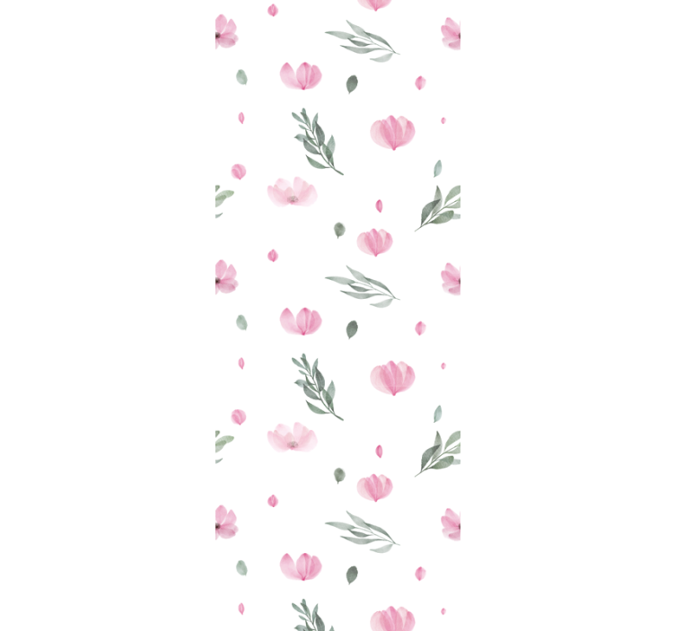 papel de parede infantil Florzinhas rosa minimalistas - TenStickers