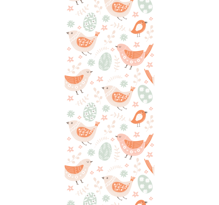 papel de parede ornamental desenho de motivo de pássaro - TenStickers