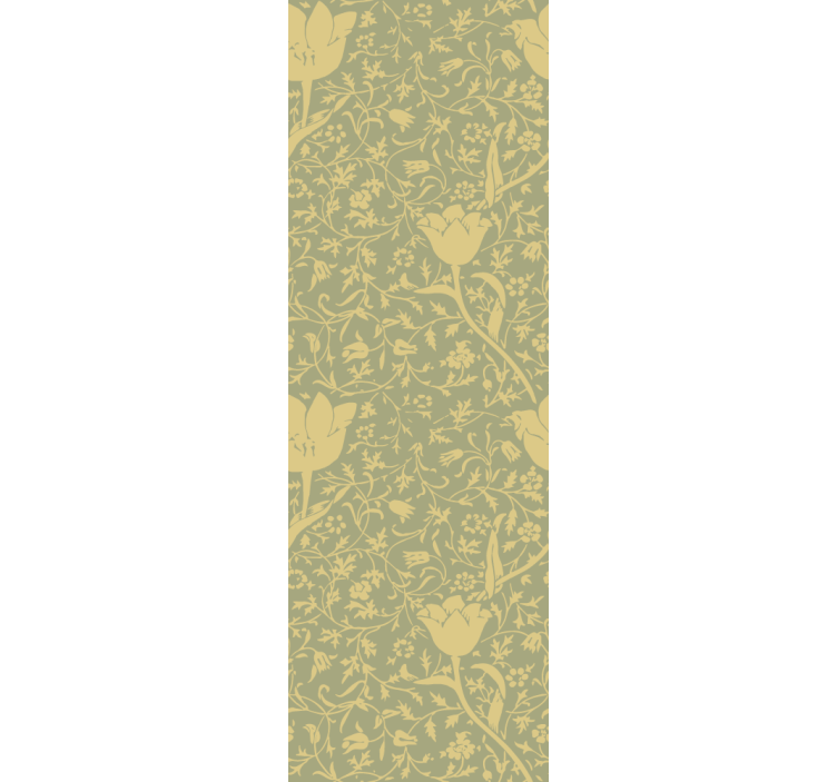 Papel de parede para sala floral verde ouro - TenStickers