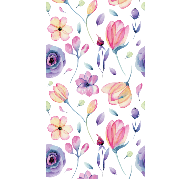 papel de parede flores aquarela floral - TenStickers